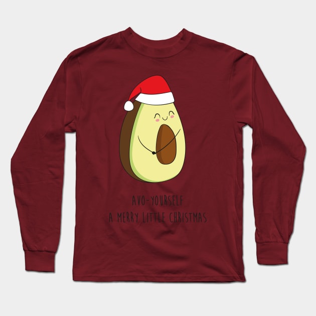 Avo-Yourself A Merry Christmas- Funny Avocado Christmas Gift Long Sleeve T-Shirt by Dreamy Panda Designs